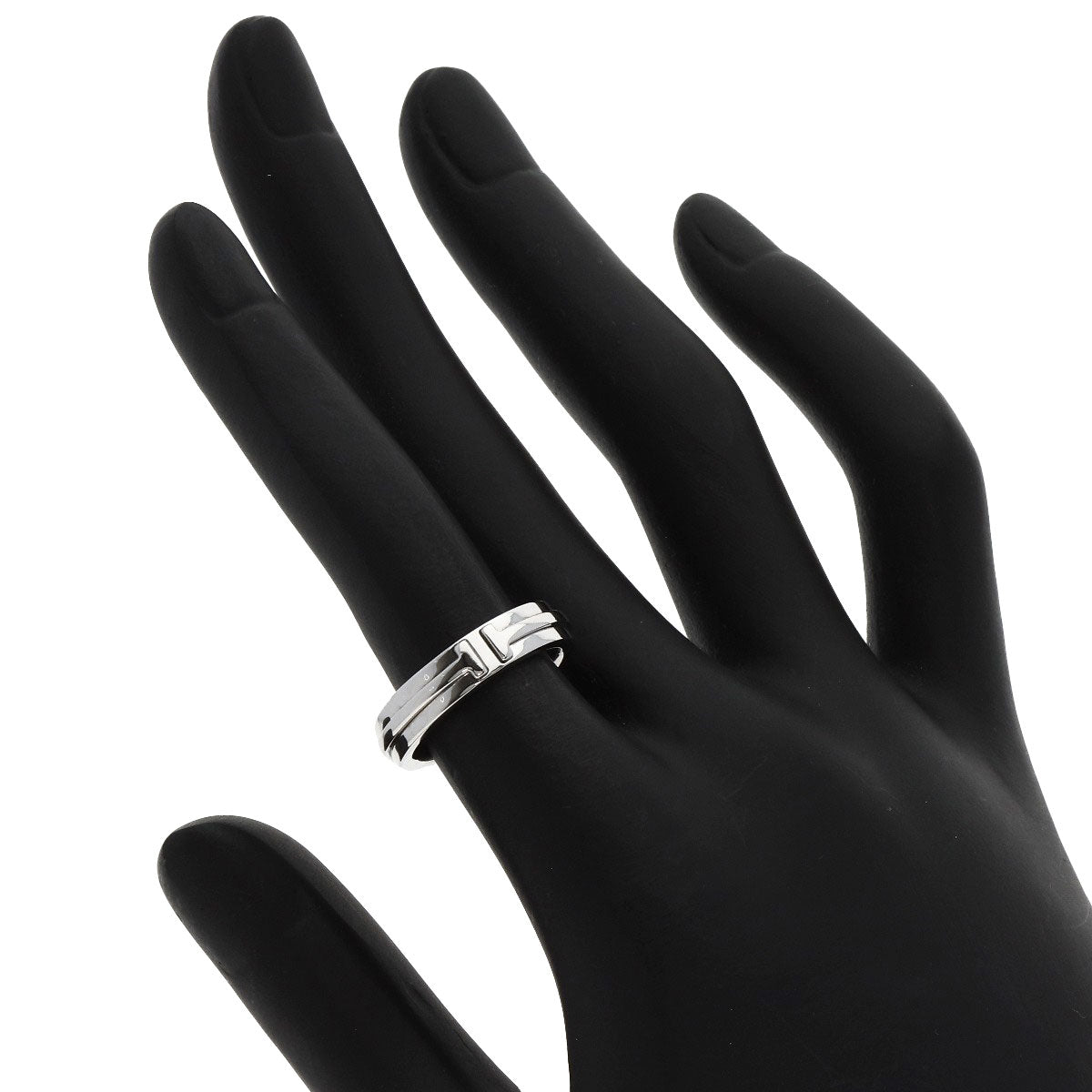 TIFFANY&Co. T TWO narrow Ring K18 White Gold Ladies [Used]
