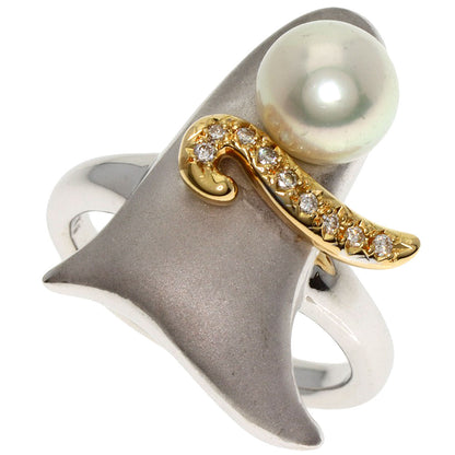 TASAKI Pearl Pearl Diamond Ring K18 White Gold 18K Yellow GoldLadies [Used]