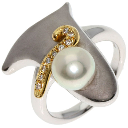 TASAKI Pearl Pearl Diamond Ring K18 White Gold 18K Yellow GoldLadies [Used]