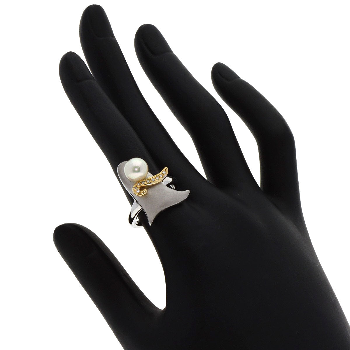 TASAKI Pearl Pearl Diamond Ring K18 White Gold 18K Yellow GoldLadies [Used]