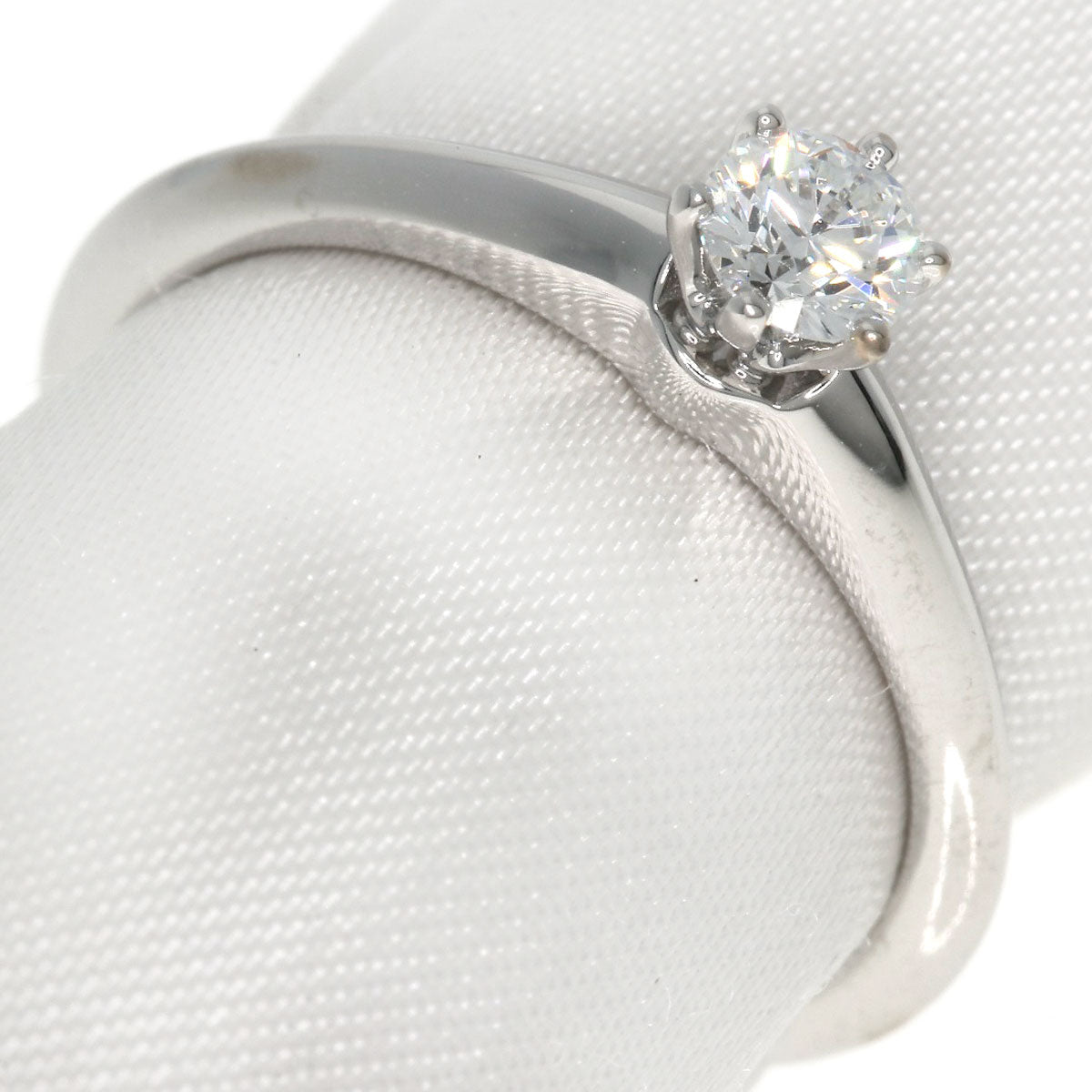 TIFFANY&Co. Solitaire Diamond Knife Edge Ring Platinum PT950 Ladies [Used]