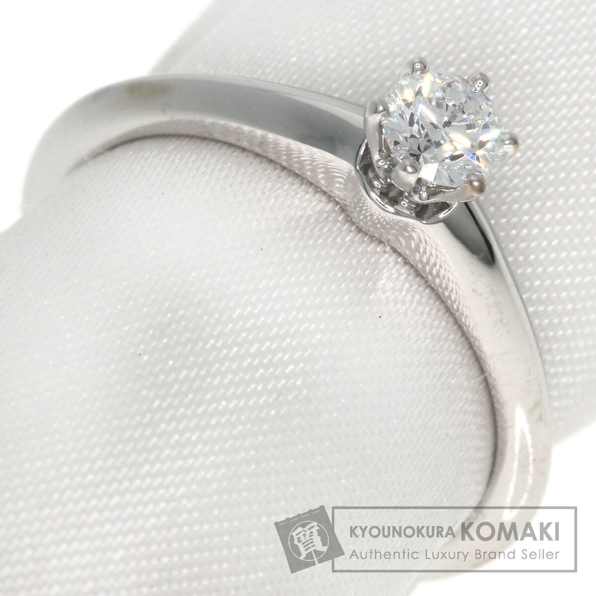 TIFFANY&Co. Solitaire Diamond Knife Edge Ring Platinum PT950 Ladies [Used]