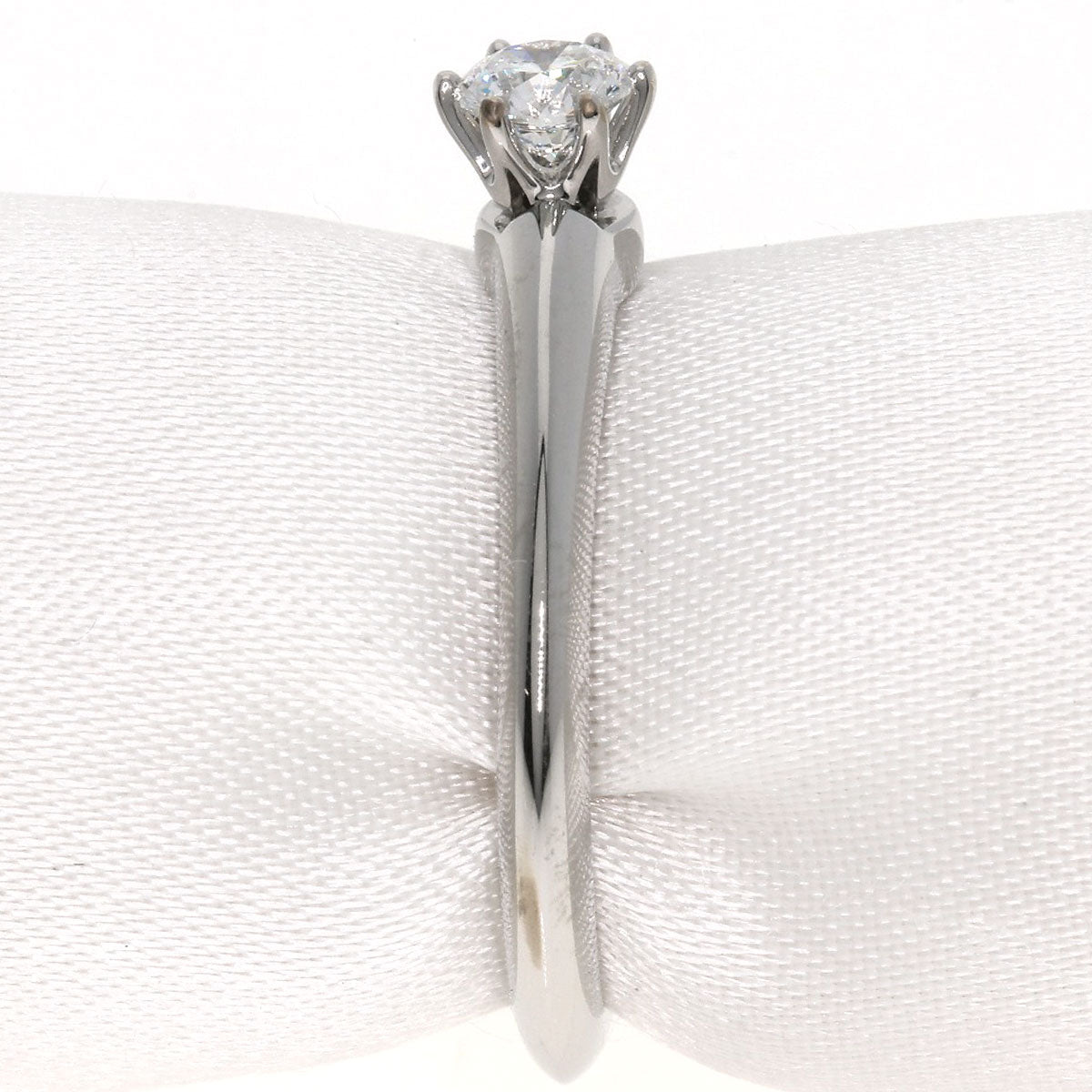 TIFFANY&Co. Solitaire Diamond Knife Edge Ring Platinum PT950 Ladies [Used]