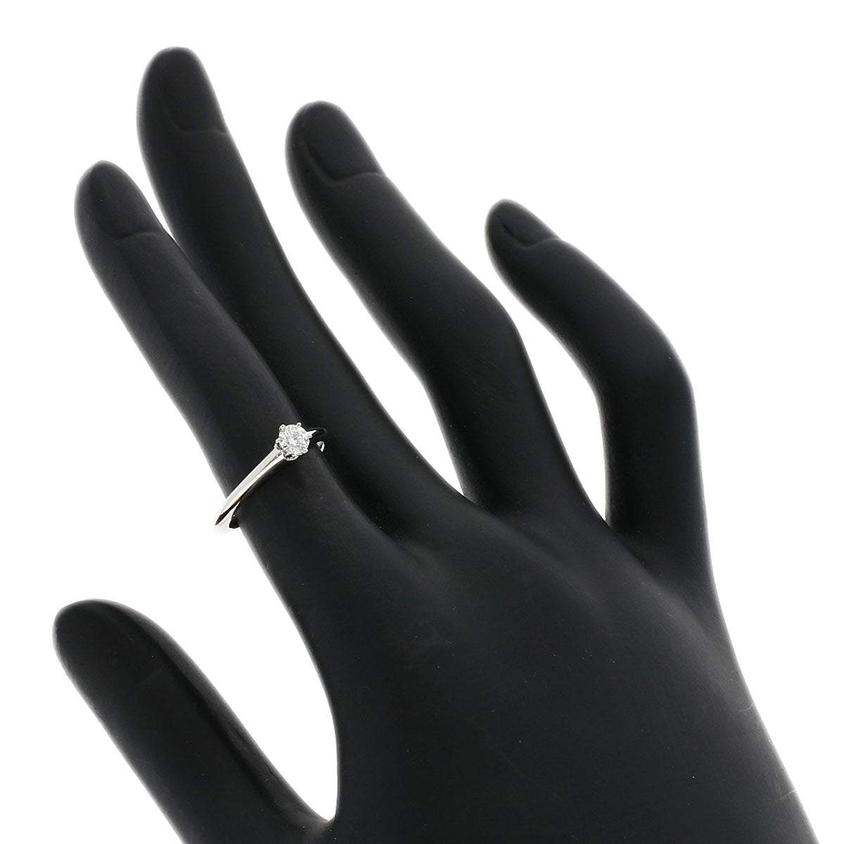 TIFFANY&Co. Solitaire Diamond Knife Edge Ring Platinum PT950 Ladies [Used]