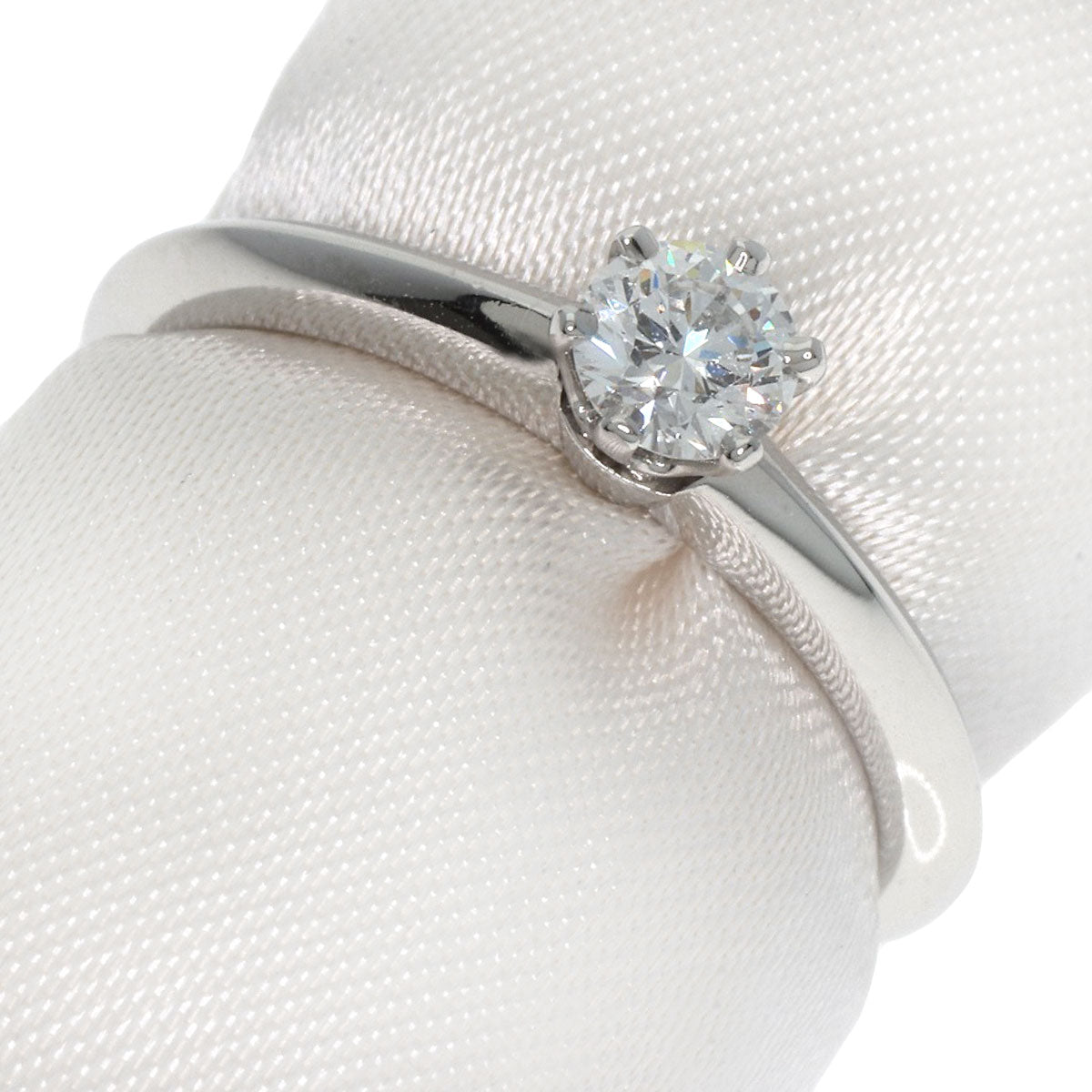TIFFANY&Co. Solitaire Diamond Knife Edge Ring Platinum PT950 Ladies [Used]