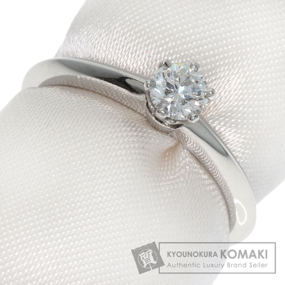 TIFFANY&Co. Solitaire Diamond Knife Edge Ring Platinum PT950 Ladies [Used]
