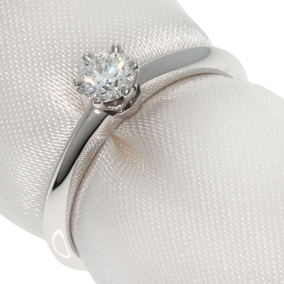 TIFFANY&Co. Solitaire Diamond Knife Edge Ring Platinum PT950 Ladies [Used]