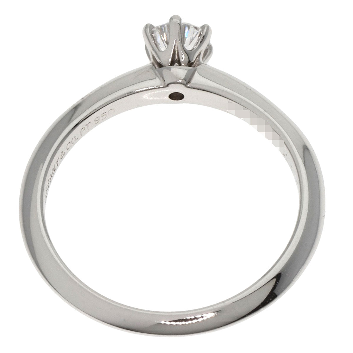 TIFFANY&Co. Solitaire Diamond Knife Edge Ring Platinum PT950 Ladies [Used]