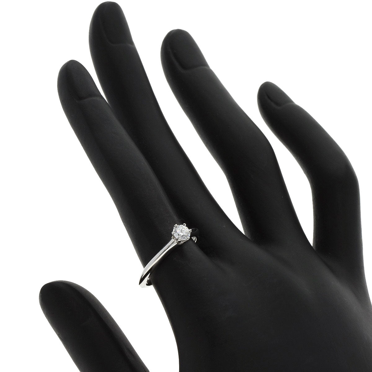 TIFFANY&Co. Solitaire Diamond Knife Edge Ring Platinum PT950 Ladies [Used]