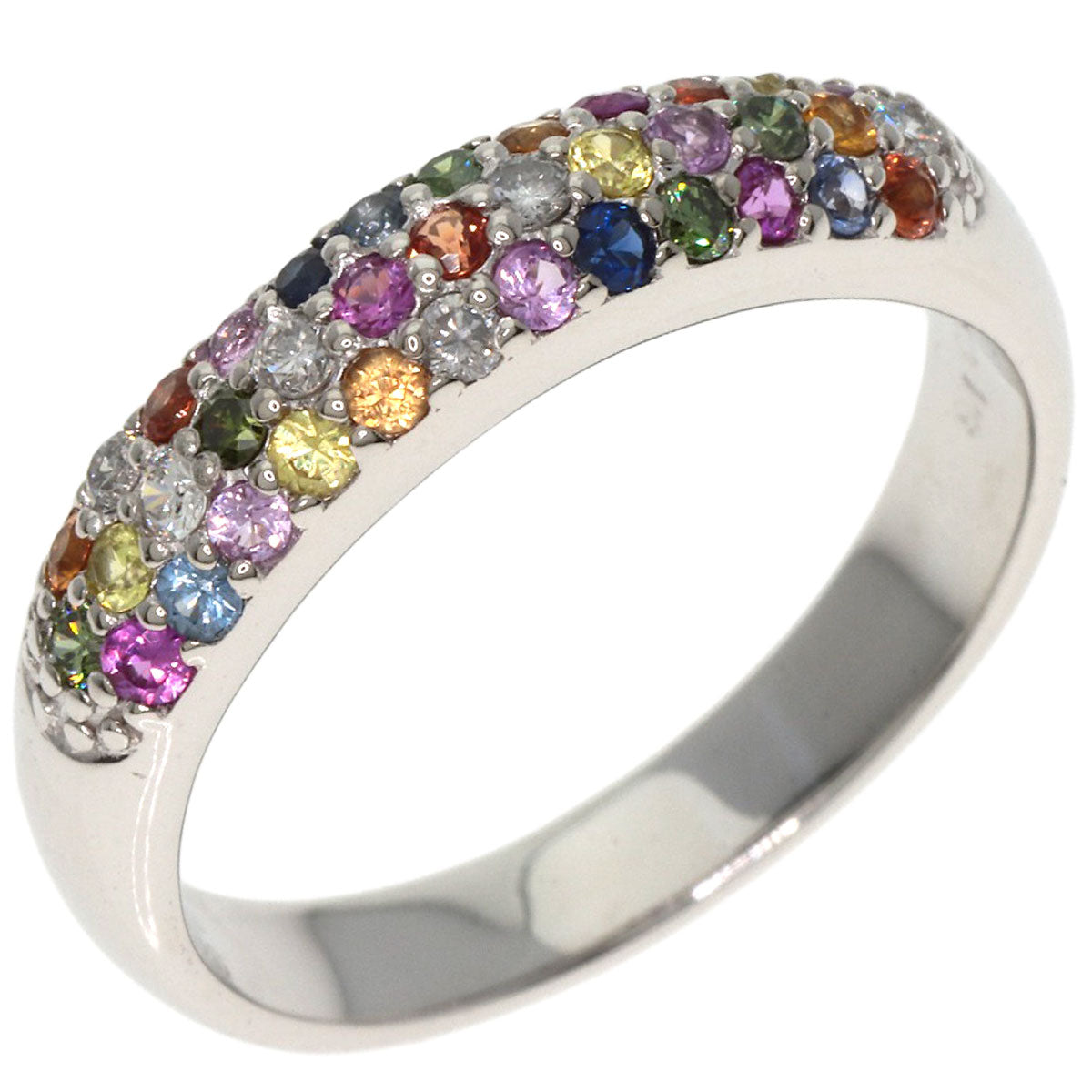 Ponte Vecchio Eterno Caffe Piccolini Sapphire Diamond Ring K18 White Gold Ladies [Used]