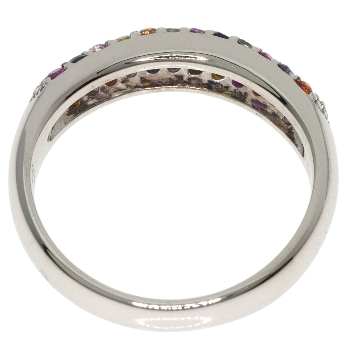 Ponte Vecchio Eterno Caffe Piccolini Sapphire Diamond Ring K18 White Gold Ladies [Used]