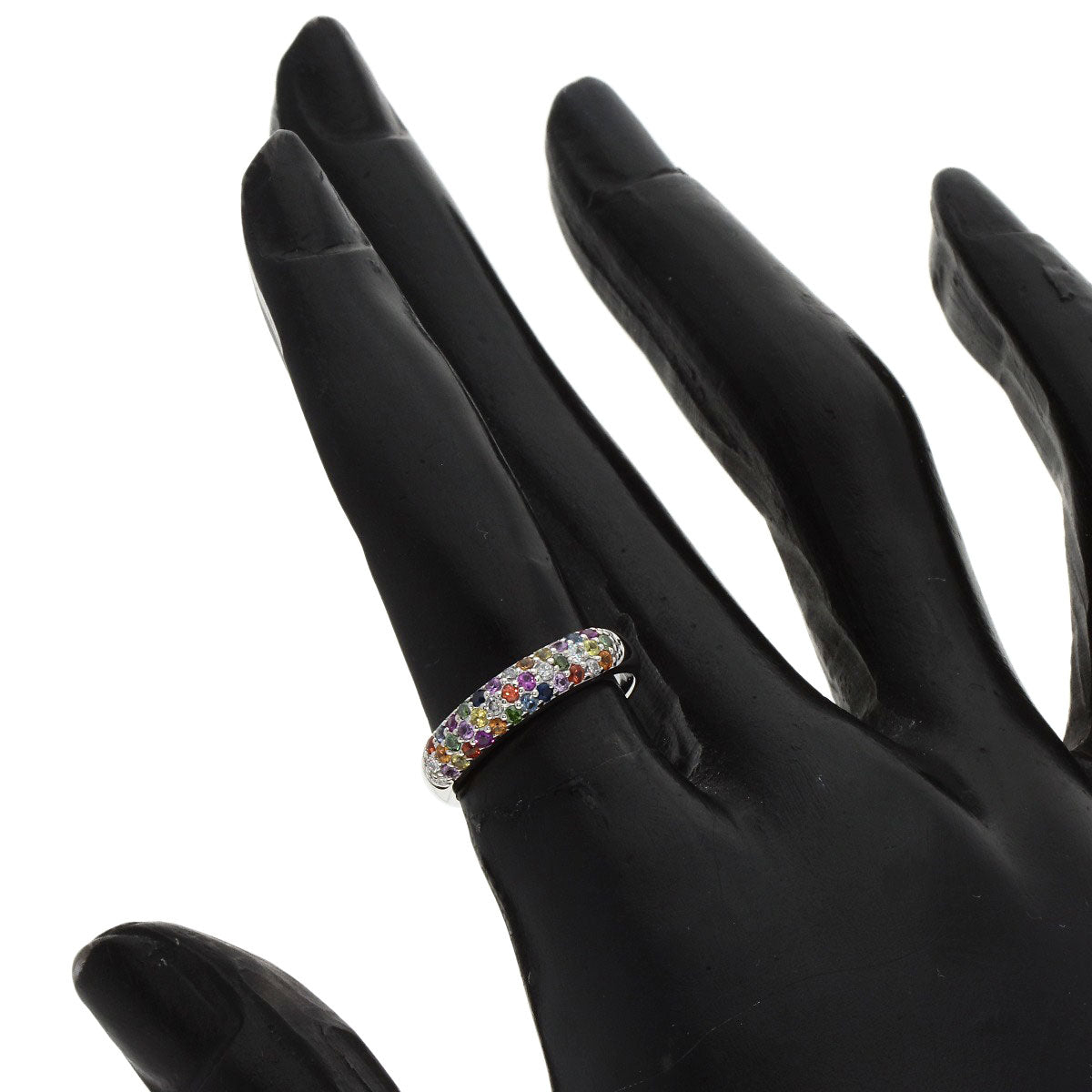 Ponte Vecchio Eterno Caffe Piccolini Sapphire Diamond Ring K18 White Gold Ladies [Used]