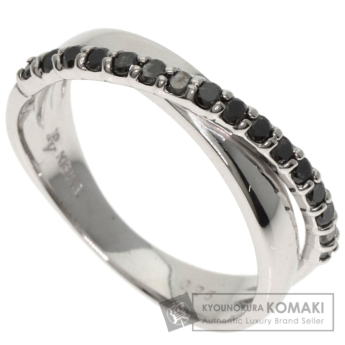 Ponte Vecchio Black　Diamond Ring K18 White Gold Ladies [Used]