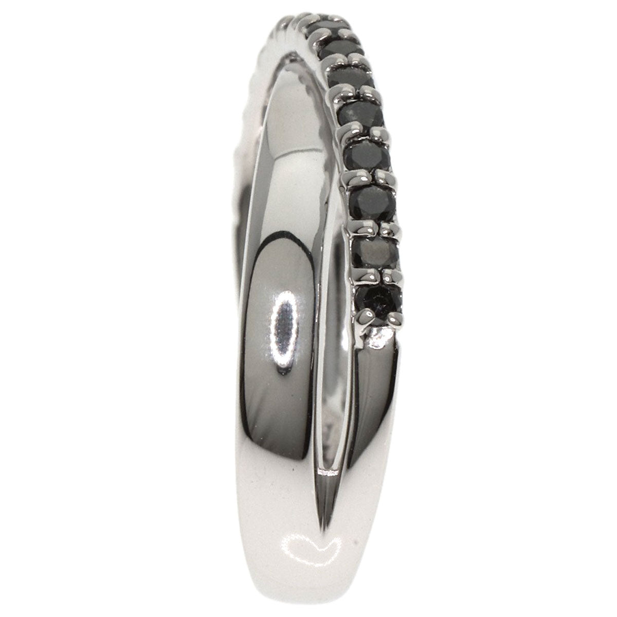 Ponte Vecchio Black　Diamond Ring K18 White Gold Ladies [Used]