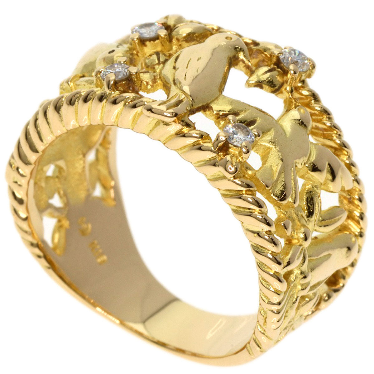 TASAKI   Ring Small bird motif Diamond K18 Yellow Gold Ladies