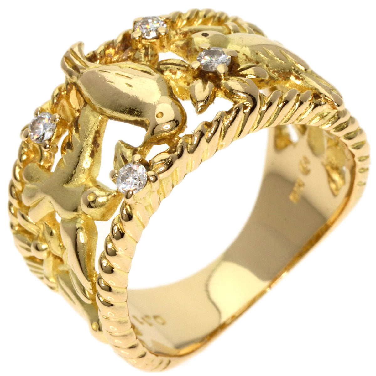 TASAKI   Ring Small bird motif Diamond K18 Yellow Gold Ladies