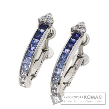 Jeunet   Earring Sapphire Diamond K18 White Gold K14WGLadies