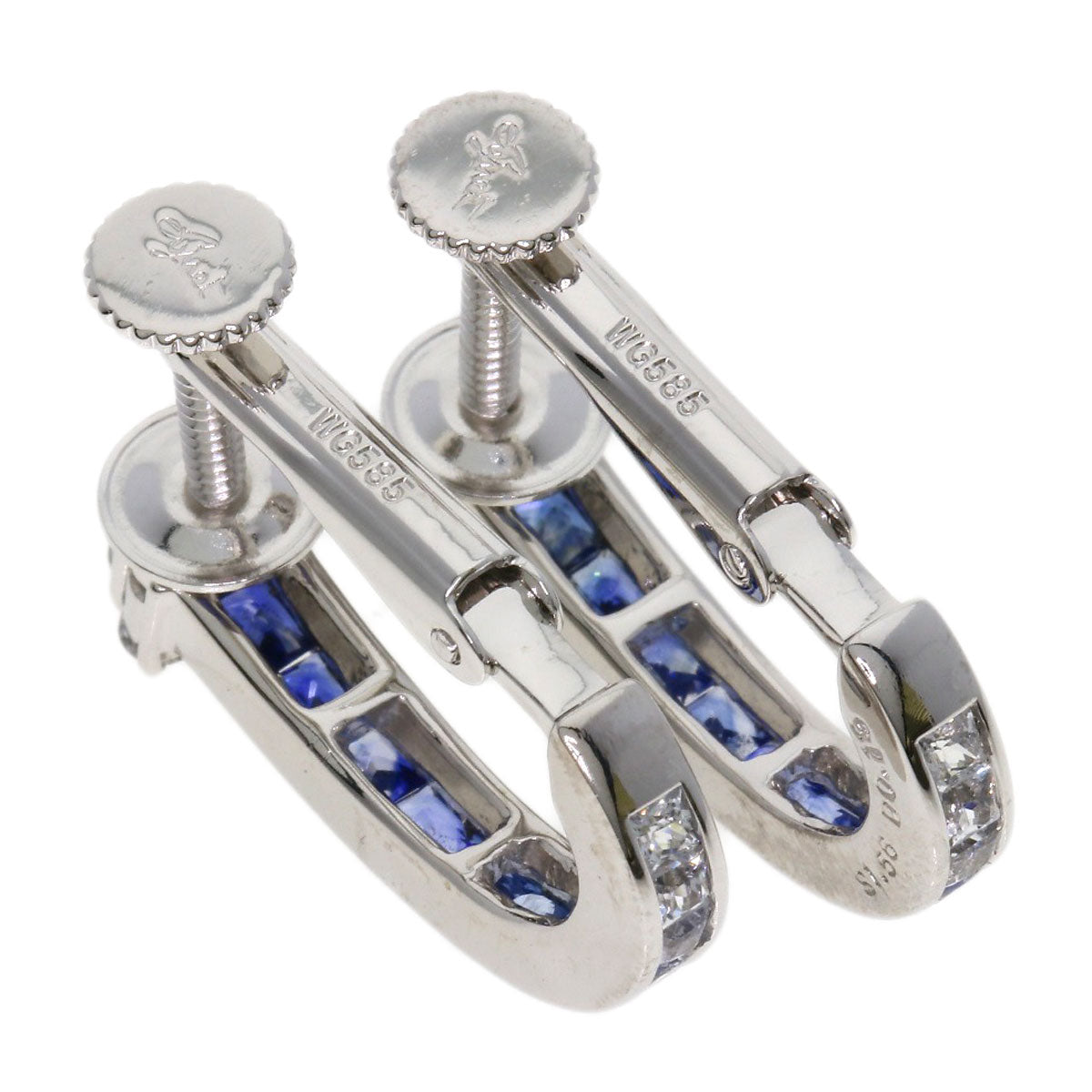 Jeunet   Earring Sapphire Diamond K18 White Gold K14WGLadies