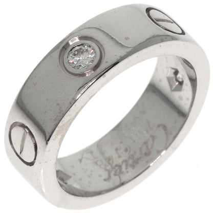 CARTIER love ring 3P Diamond #48 Ring K18 White Gold Ladies [Used]