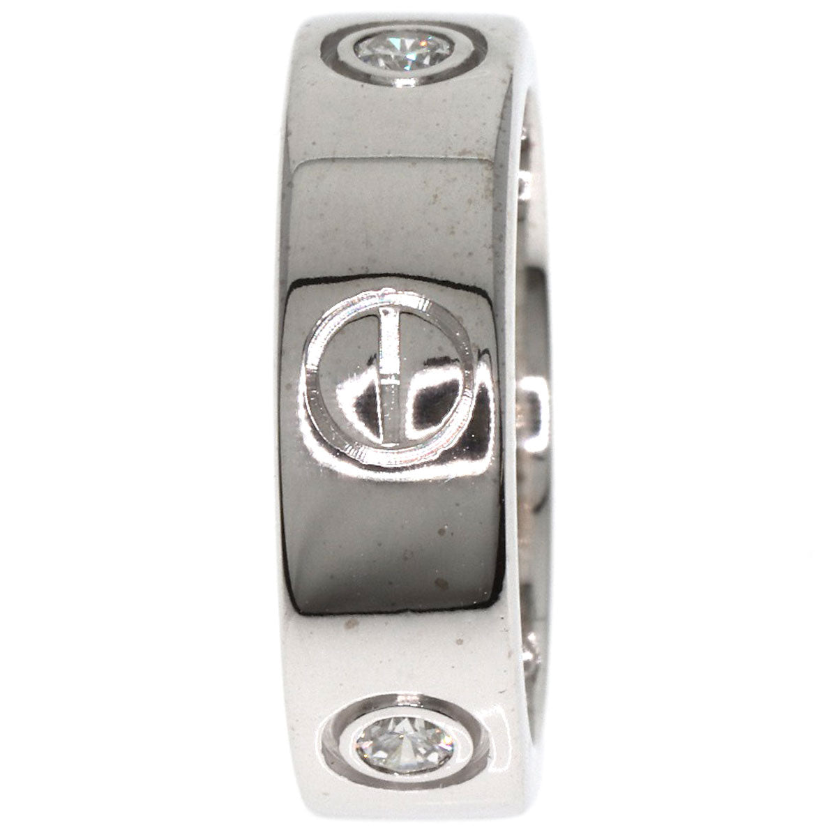 CARTIER love ring 3P Diamond #48 Ring K18 White Gold Ladies [Used]