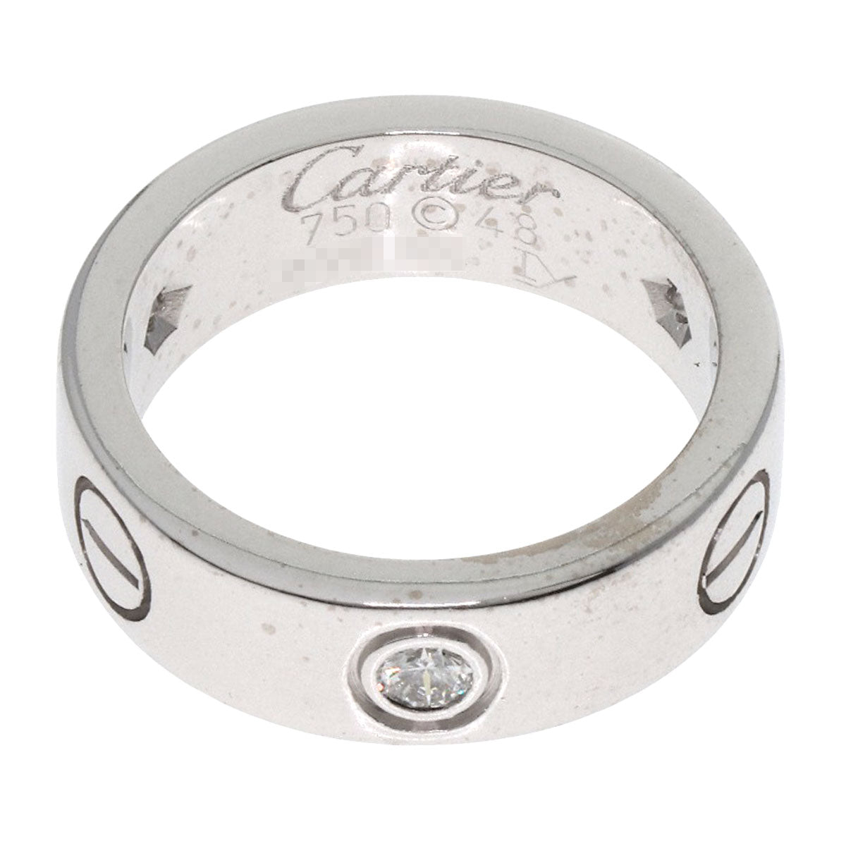 CARTIER love ring 3P Diamond #48 Ring K18 White Gold Ladies [Used]
