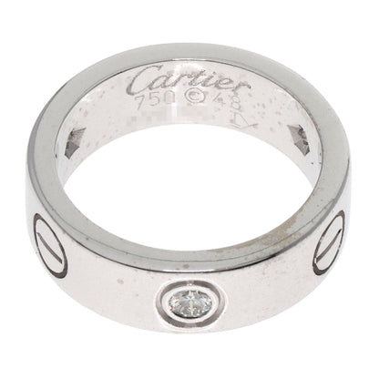 CARTIER love ring 3P Diamond #48 Ring K18 White Gold Ladies [Used]