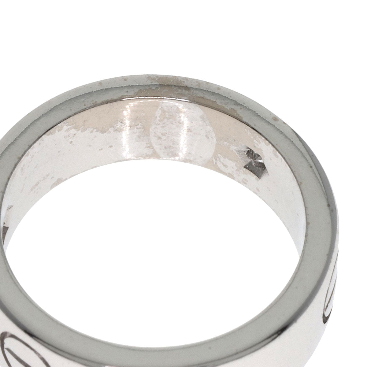 CARTIER love ring 3P Diamond #48 Ring K18 White Gold Ladies [Used]