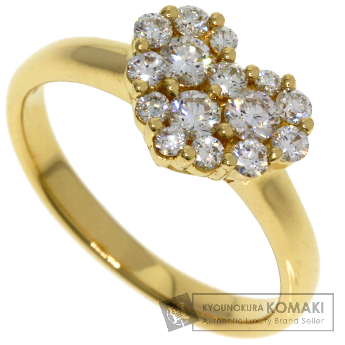 Ponte Vecchio   Ring Heart motif Diamond K18 Yellow Gold Ladies