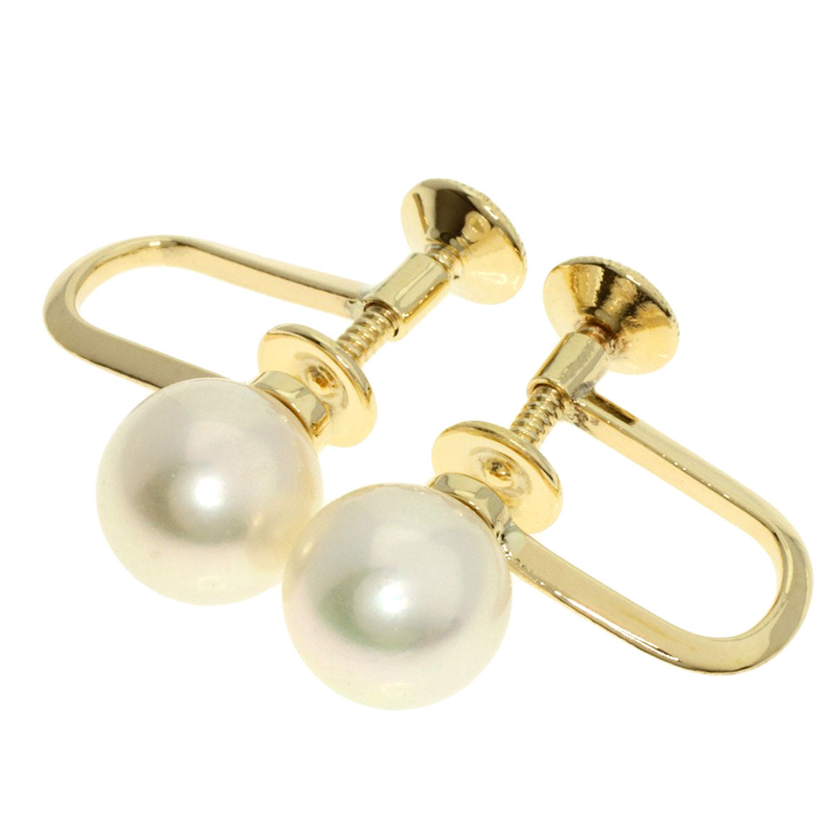 MIKIMOTO Pearl Pearl Earring K14 Yellow Gold Ladies [Used]