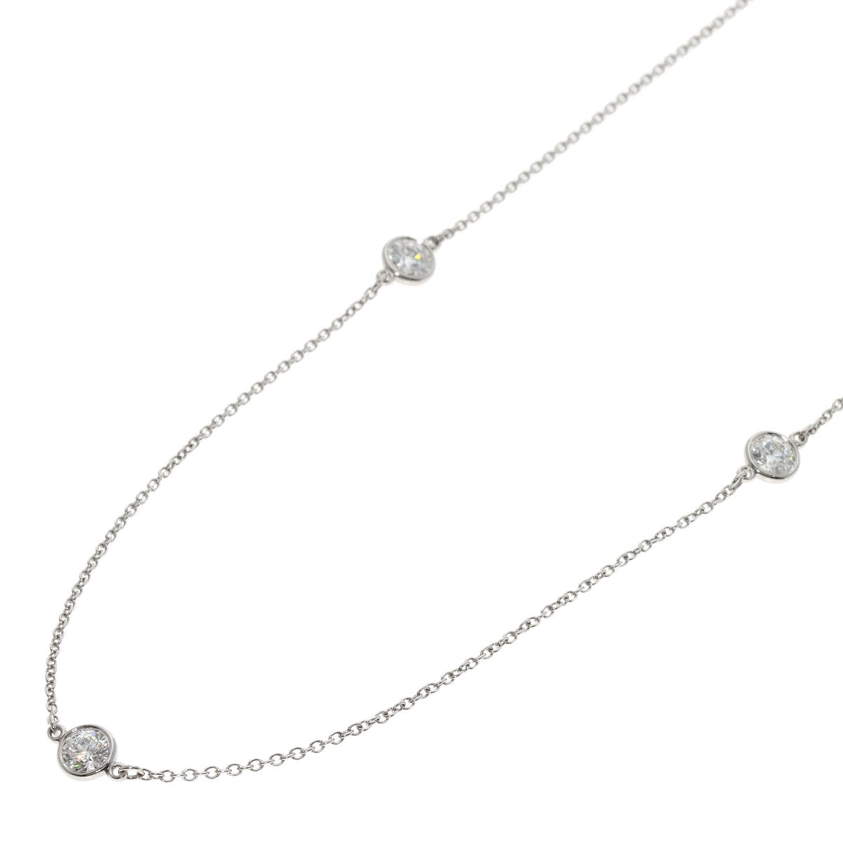 TIFFANY&Co. By The Yard 5P Diamond Necklace Platinum PT950 Ladies [Used]