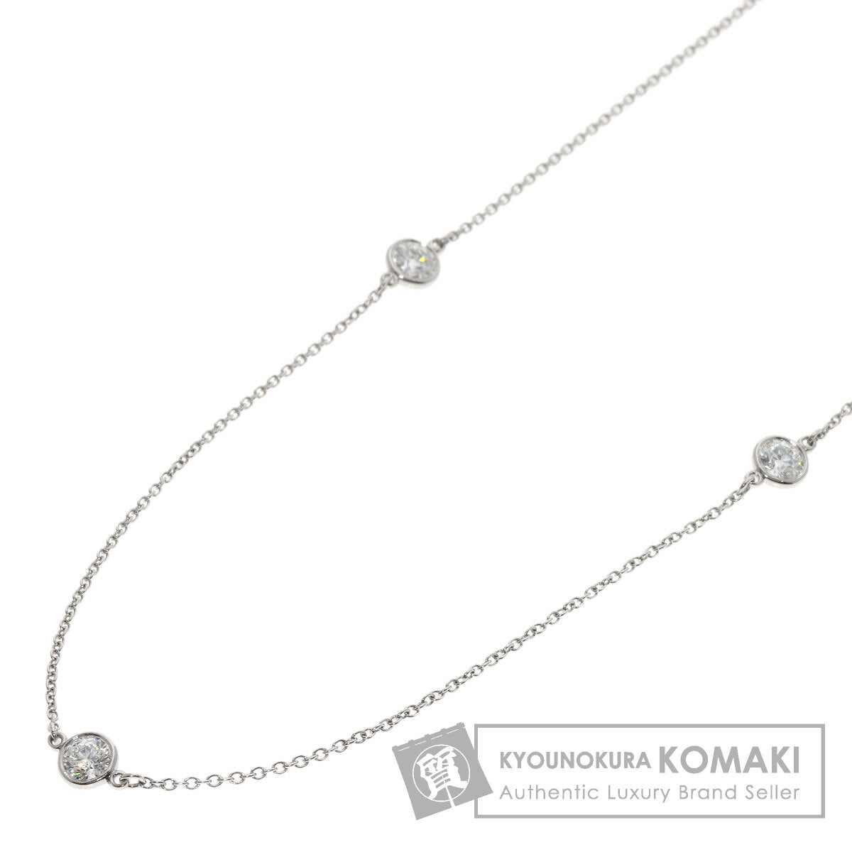 TIFFANY&Co. By The Yard 5P Diamond Necklace Platinum PT950 Ladies [Used]