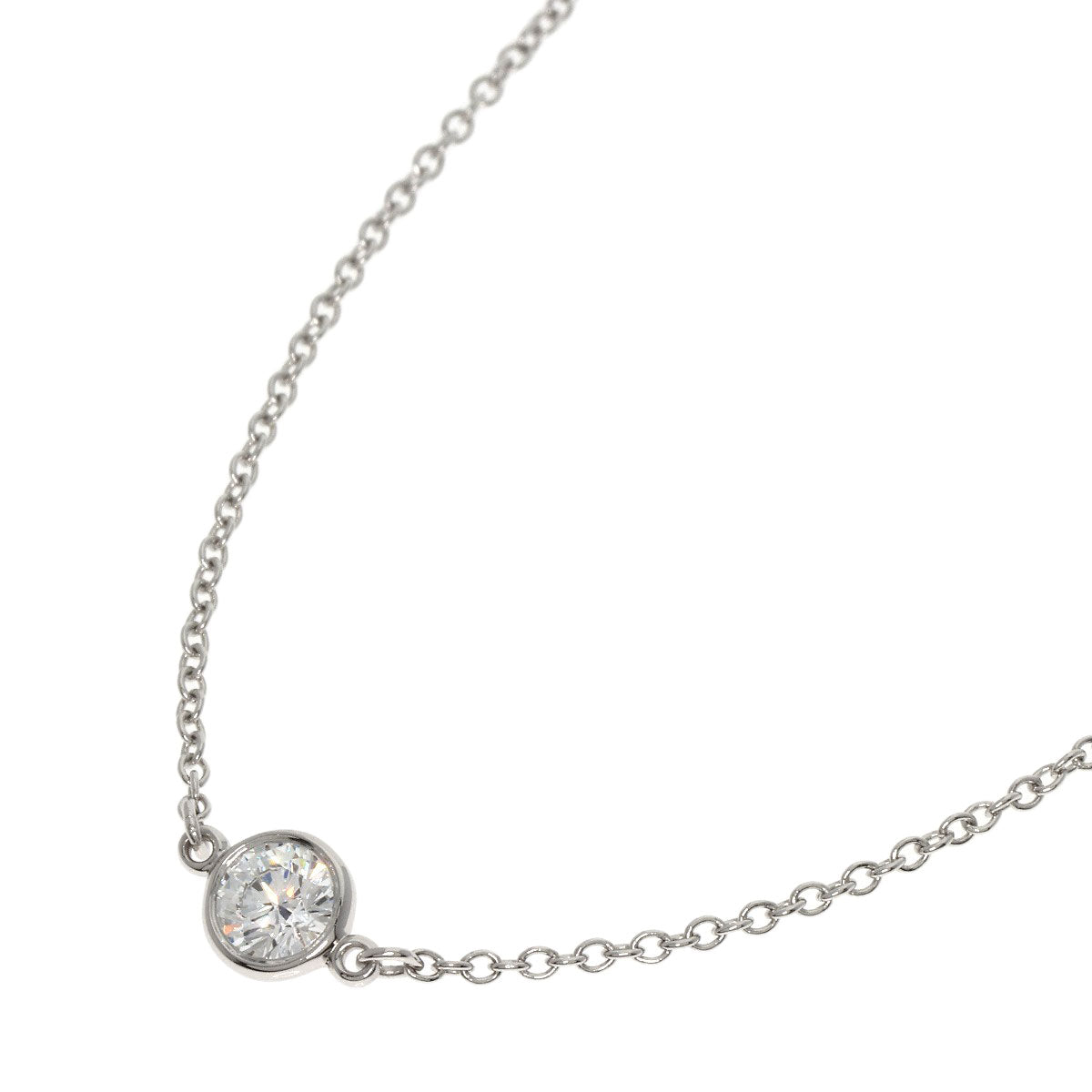 TIFFANY&Co. By The Yard 5P Diamond Necklace Platinum PT950 Ladies [Used]