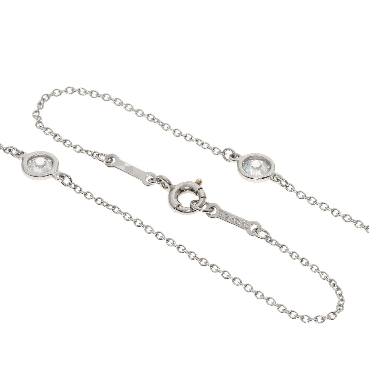 TIFFANY&Co. By The Yard 5P Diamond Necklace Platinum PT950 Ladies [Used]