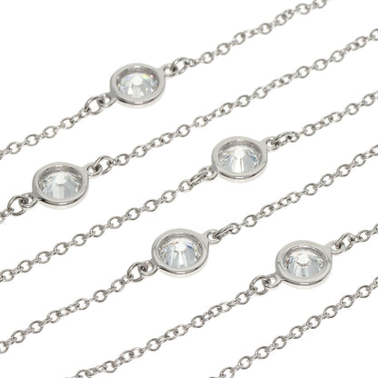 TIFFANY&Co. By The Yard 5P Diamond Necklace Platinum PT950 Ladies [Used]