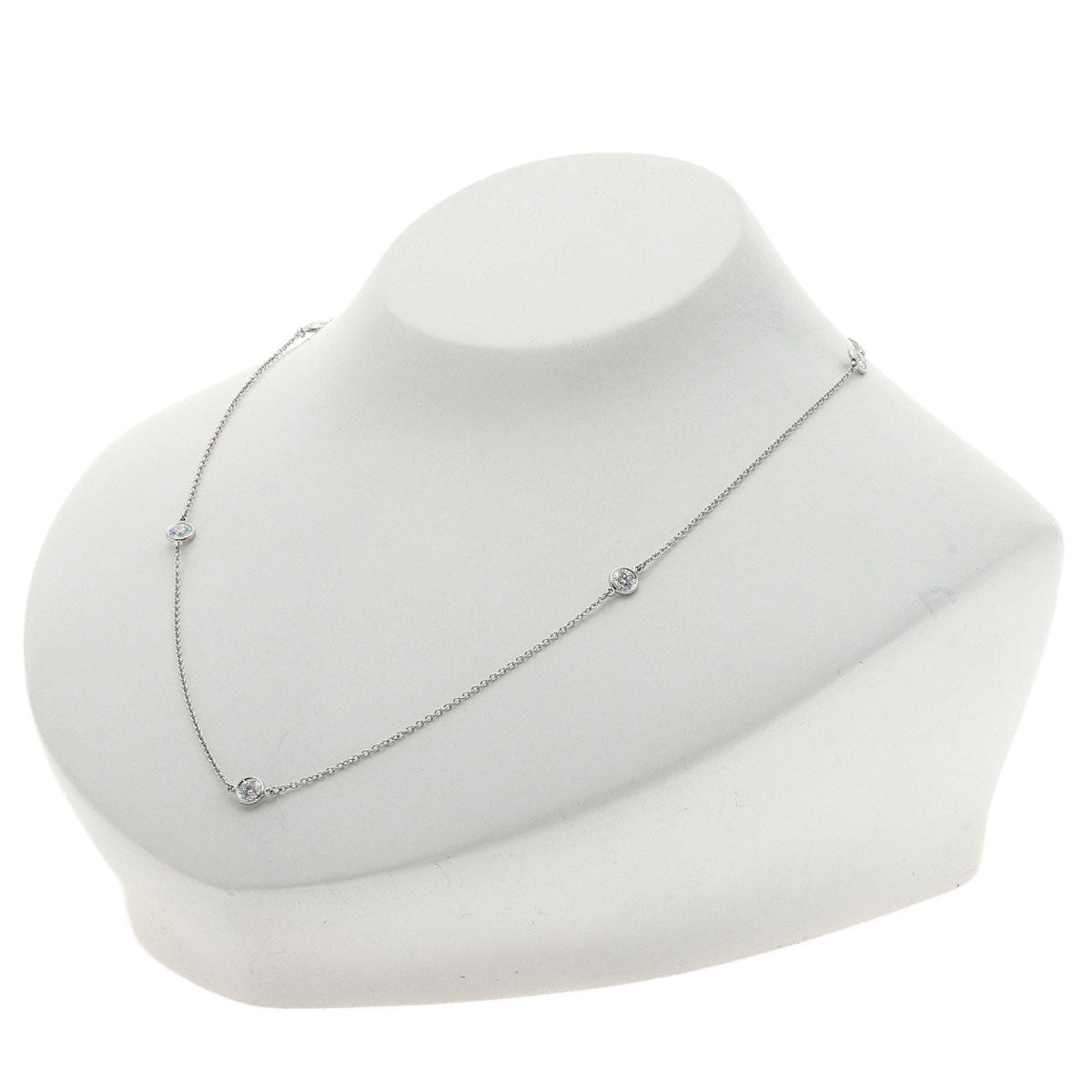 TIFFANY&Co. By The Yard 5P Diamond Necklace Platinum PT950 Ladies [Used]