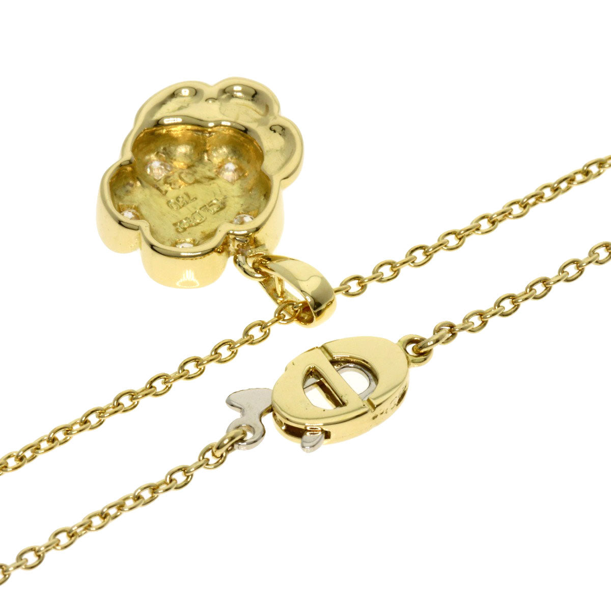 Dior   Necklace Flower motif Diamond K18 Yellow Gold Ladies