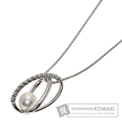TASAKI PearlPearl Diamond Necklace K18 White Gold Ladies [Used]