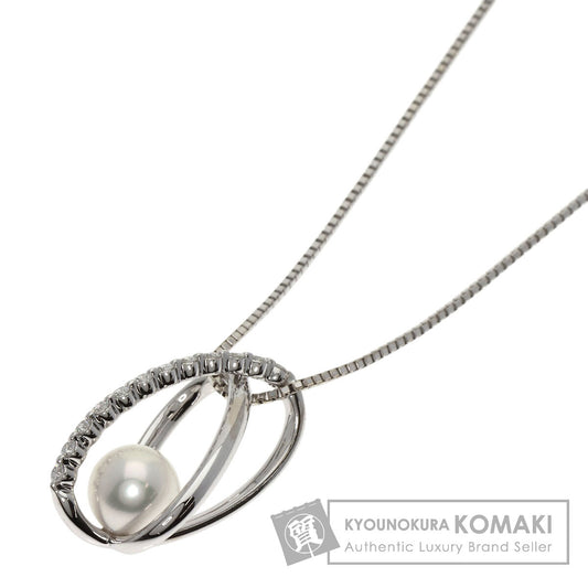 TASAKI PearlPearl Diamond Necklace K18 White Gold Ladies [Used]