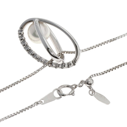 TASAKI PearlPearl Diamond Necklace K18 White Gold Ladies [Used]