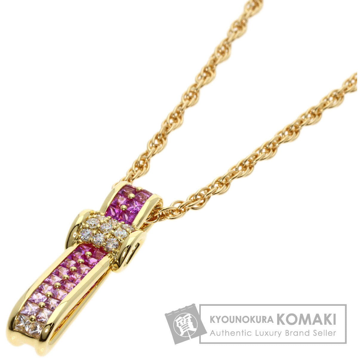 Jeunet   Necklace Pink Sapphire Diamond K18 Yellow Gold Ladies