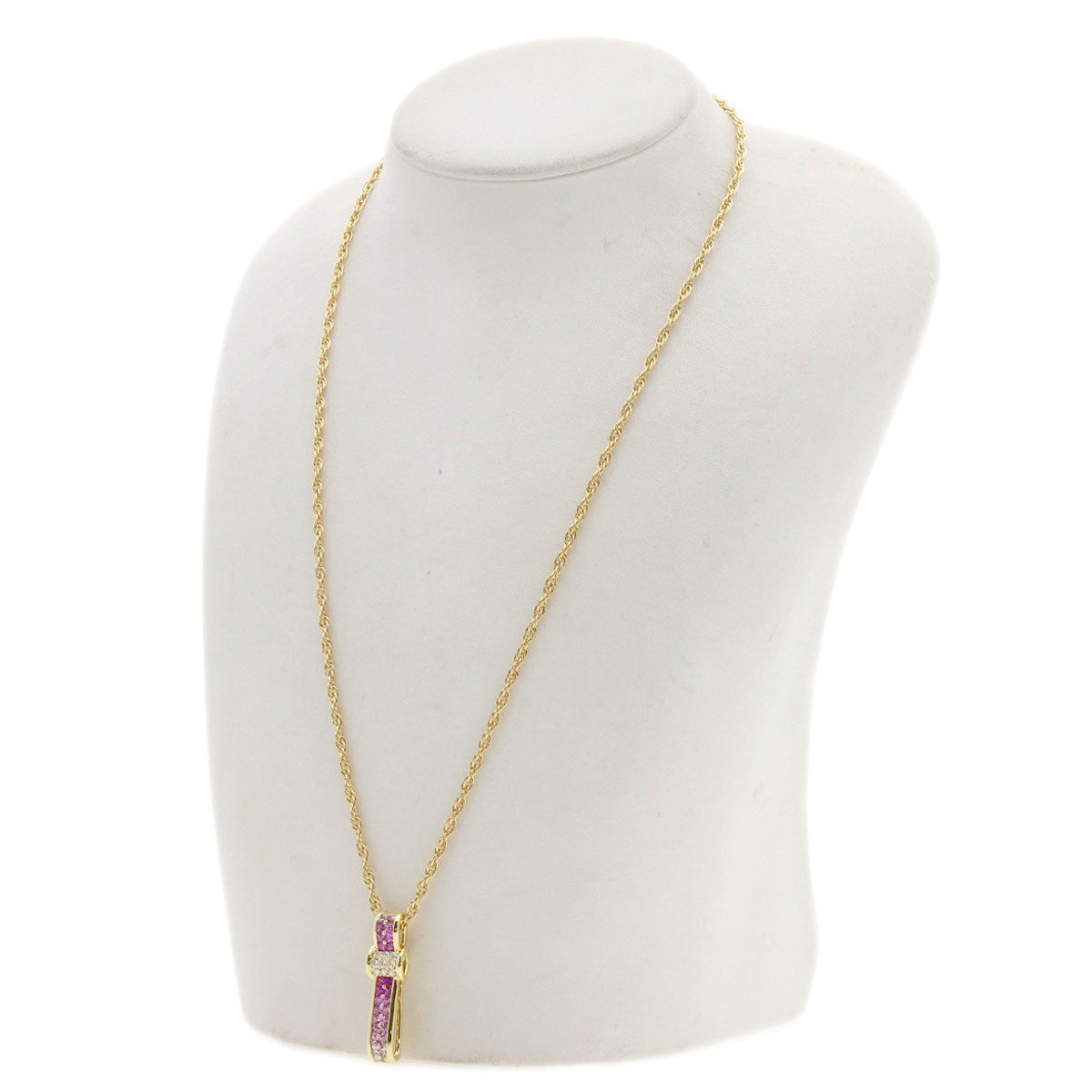 Jeunet   Necklace Pink Sapphire Diamond K18 Yellow Gold Ladies