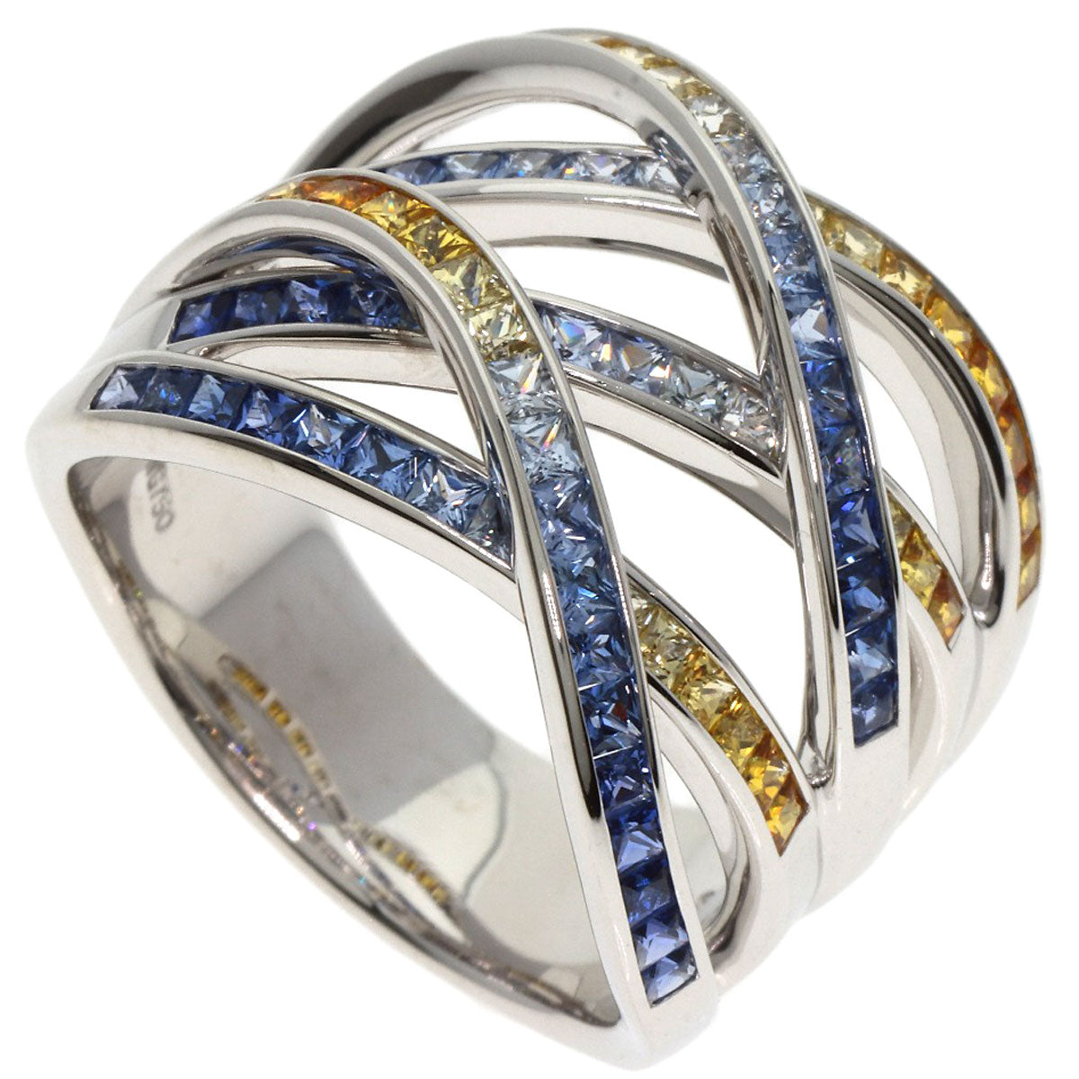 Jeunet sapphire Ring K18 White Gold Ladies [Used]