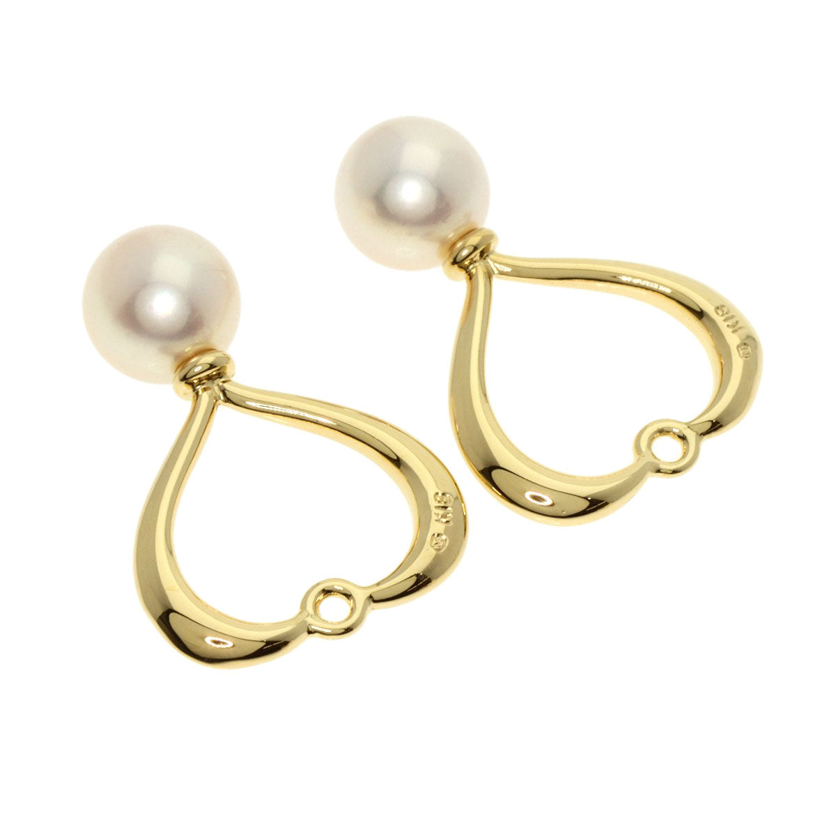 MIKIMOTO   Earring Pearl Pearl Diamond Replacement TOP Set K18 Yellow Gold Ladies