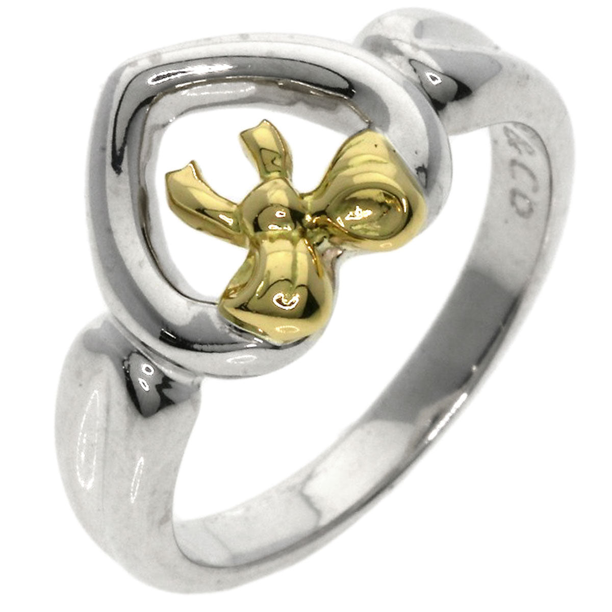TIFFANY&Co. Heart ribbon Ring Silver 18K Yellow GoldLadies [Used]