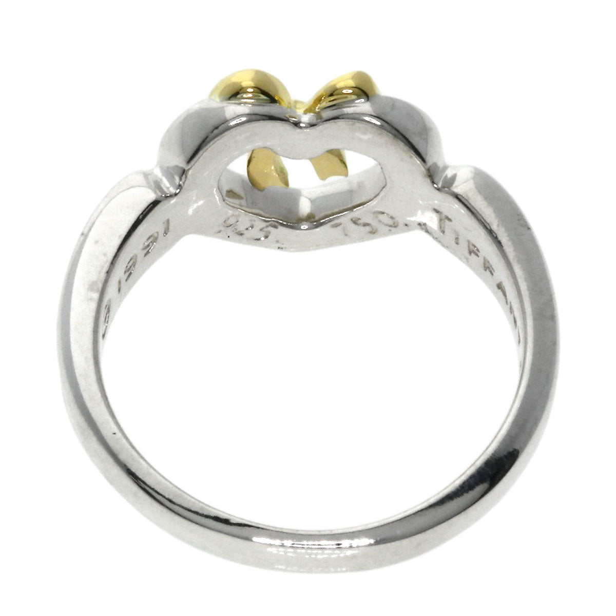 TIFFANY&Co. Heart ribbon Ring Silver 18K Yellow GoldLadies [Used]