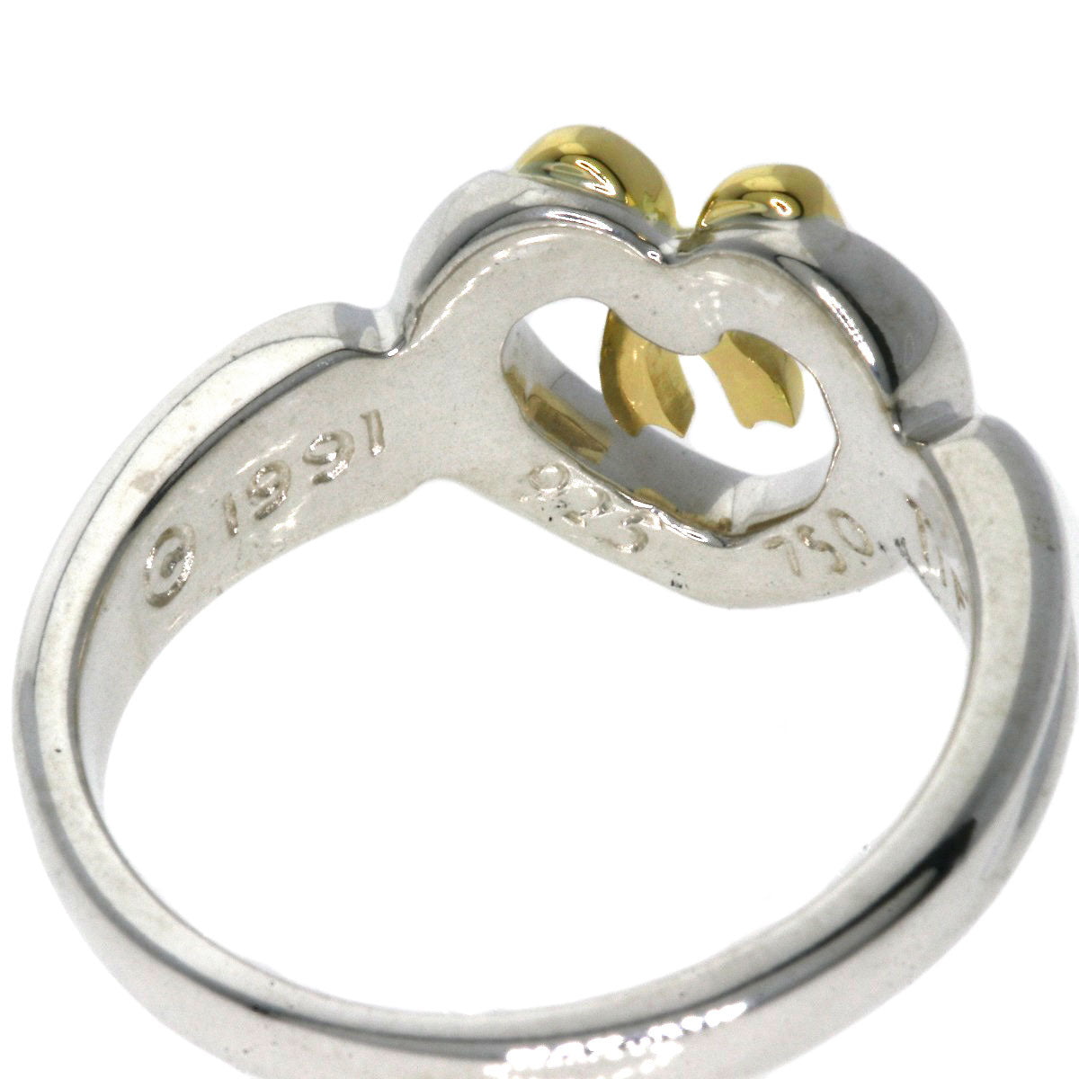 TIFFANY&Co. Heart ribbon Ring Silver 18K Yellow GoldLadies [Used]