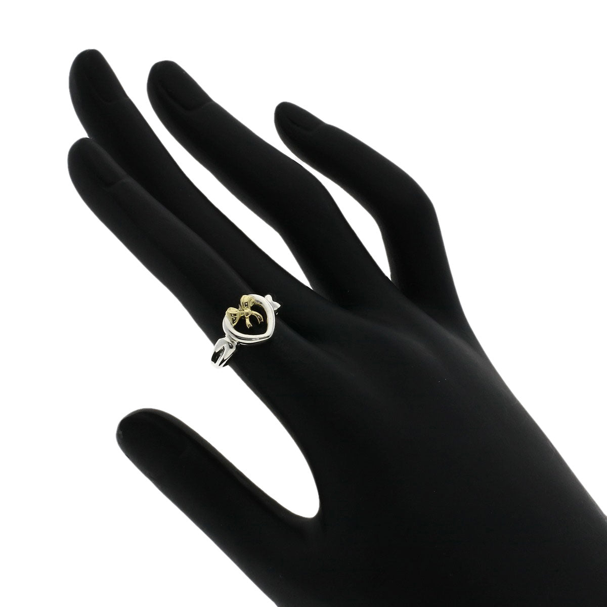 TIFFANY&Co. Heart ribbon Ring Silver 18K Yellow GoldLadies [Used]