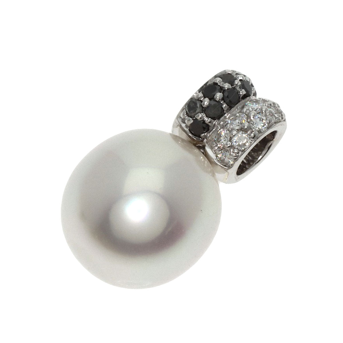 AUTORE Pearl Pearl Diamond Pendant top K18 White Gold 4.5g　Ladies