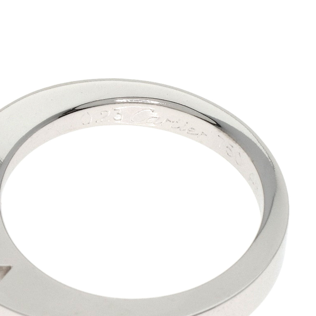 CARTIER   Ring Date with Diamond #48 K18 White Gold Ladies