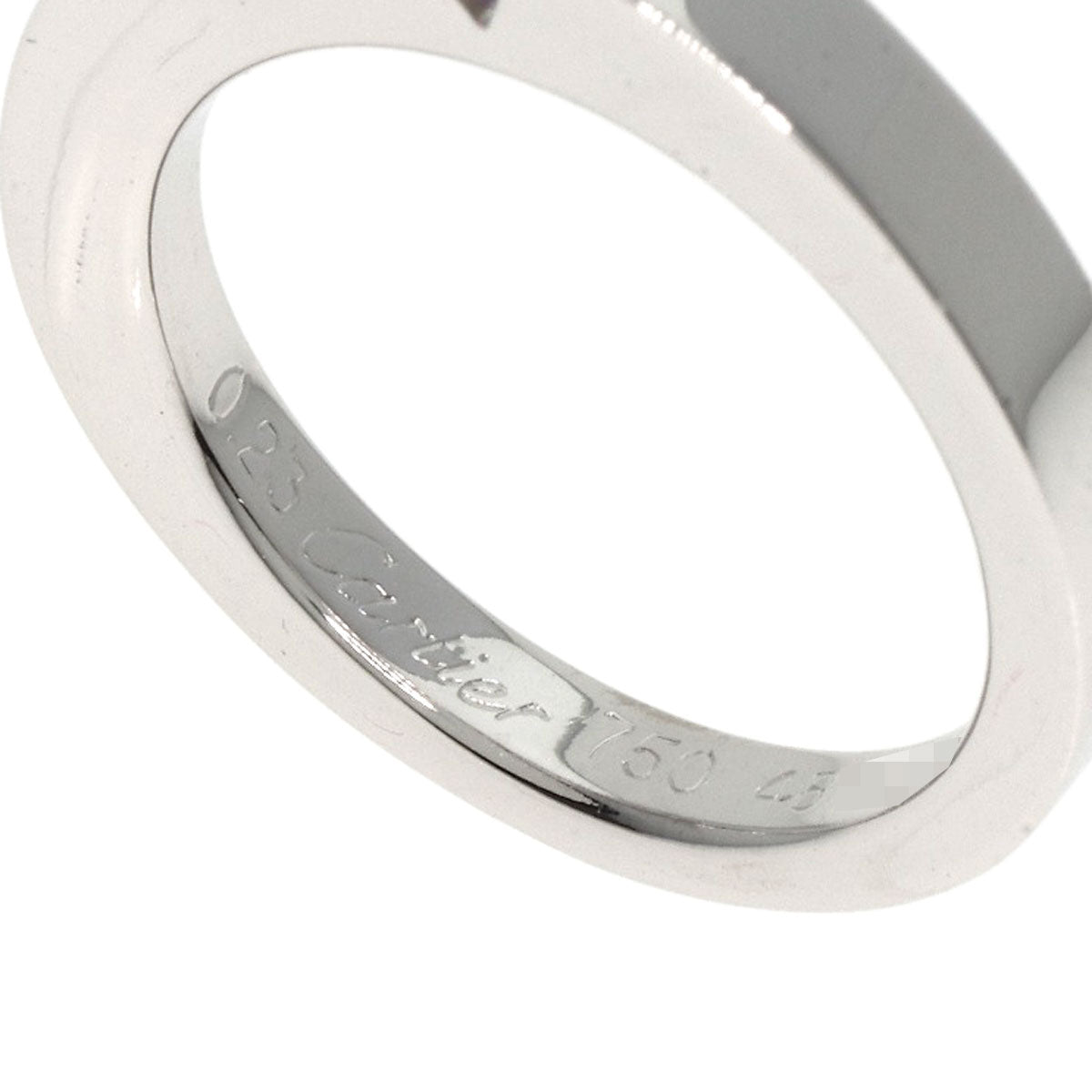CARTIER   Ring Date with Diamond #48 K18 White Gold Ladies